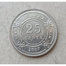 Белиз 25 Центов 2007 год , Елизавета 2