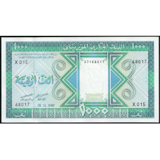 Мавритания 1000 Угий 1989 год , UNC , Корабль