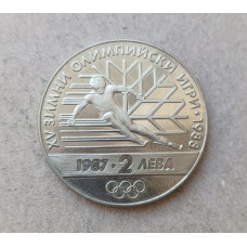 Болгария 2 Лева 1987 год , XV Зимние Олимпийские игры 1988 года в Калгари