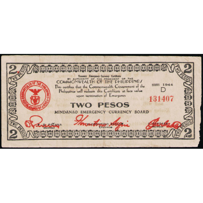Филиппины 2 Песо 1944 год , Минданао 