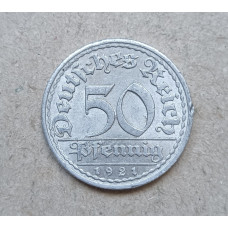 Германия 50 Пфеннигов 1921 год , А , Веймарская Республика