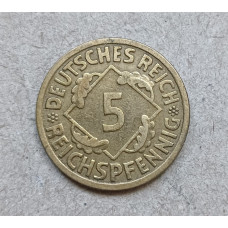 Германия 5 Рейхспфеннигов 1925 год , А , Веймарская Республика