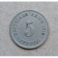 Германия 5 Пфеннигов 1910 год , Е , Германская империя 