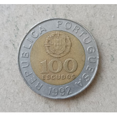 Португалия 100 Эскудо 1992 год , Педро Нуниш, Биметалл