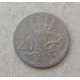 Чехословакия 20 Геллеров 1924 год , Серп, Колосья , Оливковая ветвь