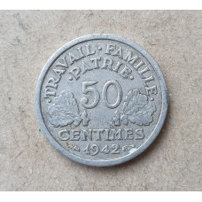 Франция 50 Сентим 1942 год
