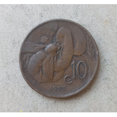 Италия 10 Чентезимо 1923 год , Пчела , Виктор Эммануил 3