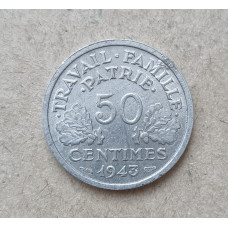 Франция 50 Сентим 1943 год