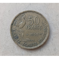 Франция 50 Франков 1951 год , Петух