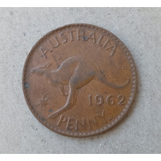 Австралия 1 Пенни 1962 год , Кенгуру , Елизавета 2