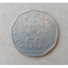 Португалия 50 Эскудо 1989 год, Корабль , Парусник