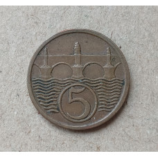 Чехословакия 5 Геллеров 1931 год , Мост