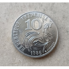 Франция 10 Франков 1986 год , Карта страны