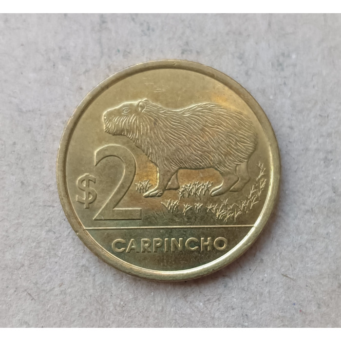 Уругвай 2 Песо 2019 год , Капибара