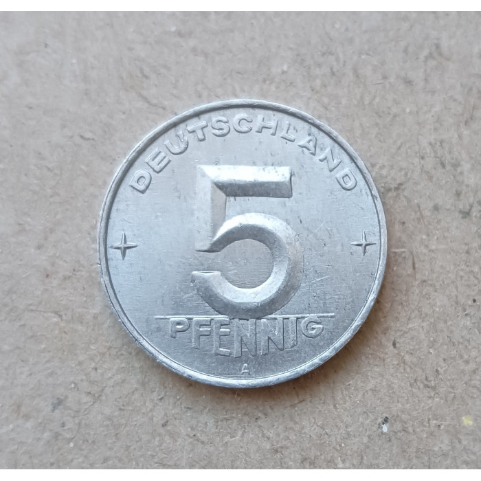 Германия , ГДР 5 пфеннигов 1952 год , А 