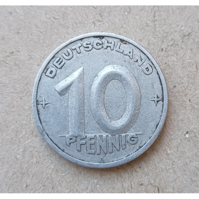 Германия , ГДР 10 пфеннигов 1950 год , А 