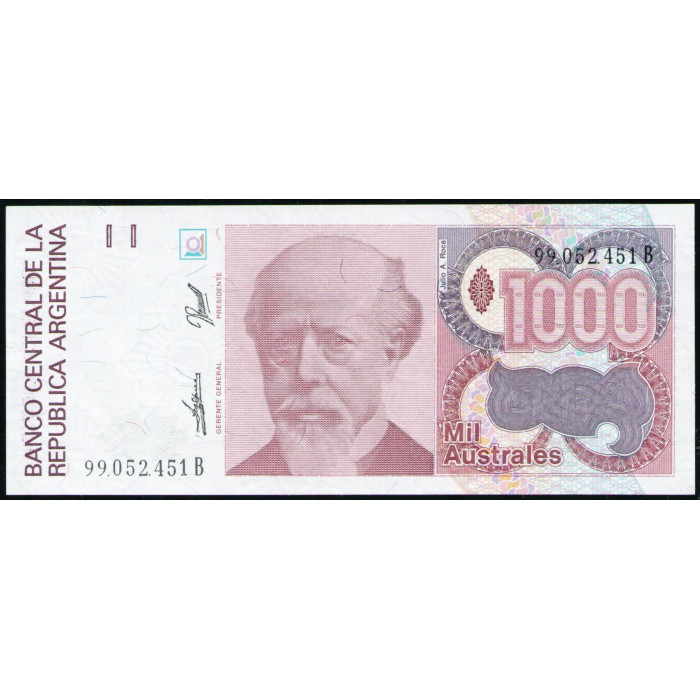 Аргентина 1000 аустралей 1989 год , UNC