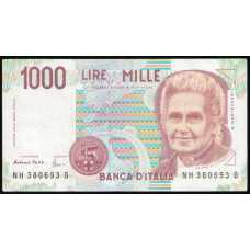 Италия 1000 Лир 1990 год , VF, Мария Монтессори