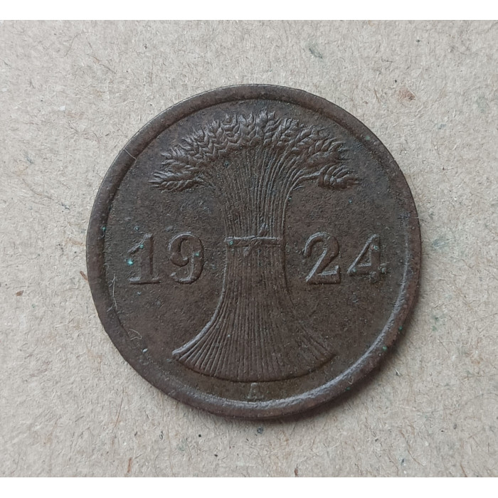 Германия 2 Рейхспфеннига 1924 год , А