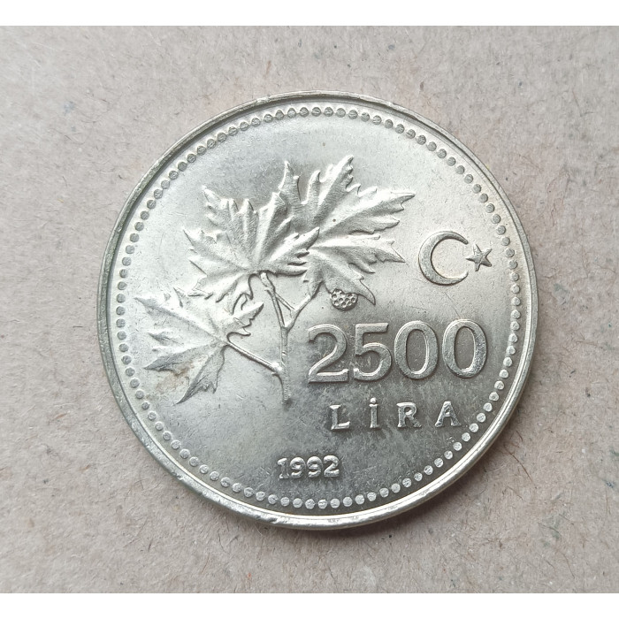 Турция 2500 Лир 1992 год , Ататюрк