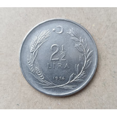 Турция 2,5 лиры 1974 год