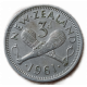 Новая Зеландия 3 Пенса 1961 год , Перекрещенные пату , Елизавета 2