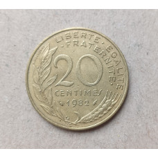 Франция 20 Сентим 1982 год 