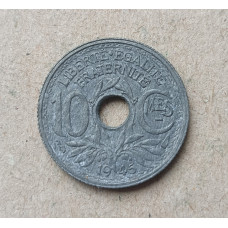 Франция 10 Сентим 1945 год