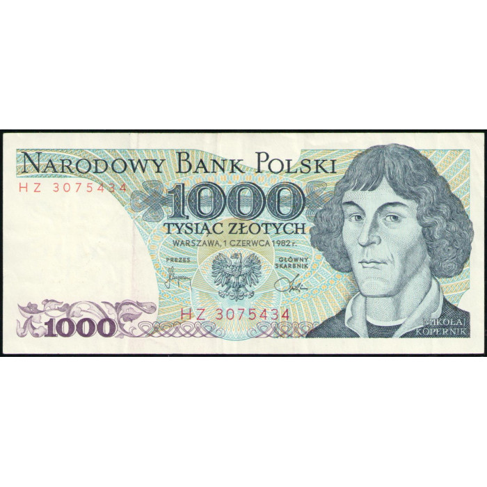 Польша 1000 Злотых 1982 год , Николай Коперник