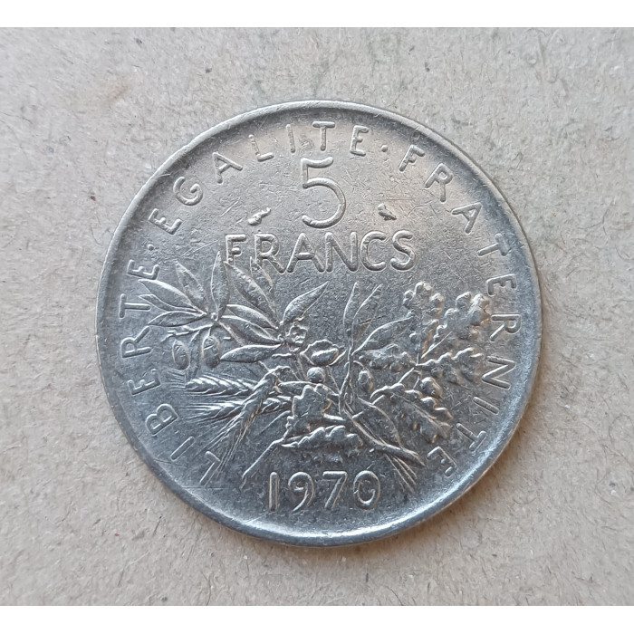 Франция 5 Франков 1970 год 