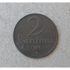Латвия 2 Сантима 1932 год