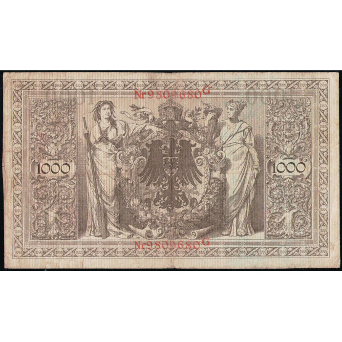Германия 1000 Марок 1910 год , Красная печать