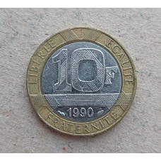 Франция 10 Франков 1990 год , Биметалл