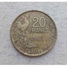 Франция 20 Франков 1951 год , Петух