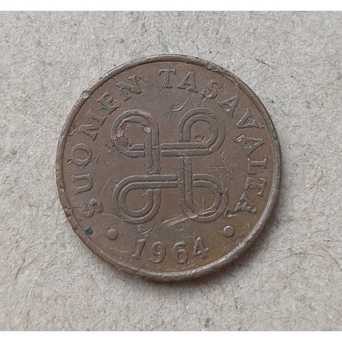 Финляндия 1 Пенни 1964 год 