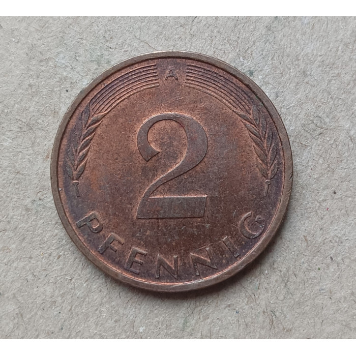 Германия , ФРГ 2 Пфеннига 1994 год , А