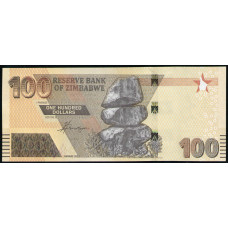 Зимбабве 100 Долларов 2023 год , UNC , Балансирующие скалы Чиремба 