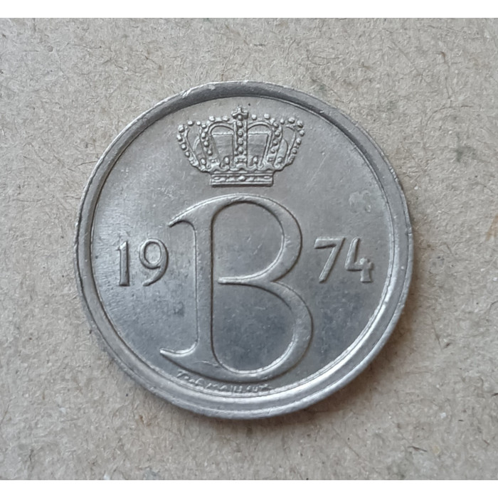 Бельгия 25 Сентим 1974 год 