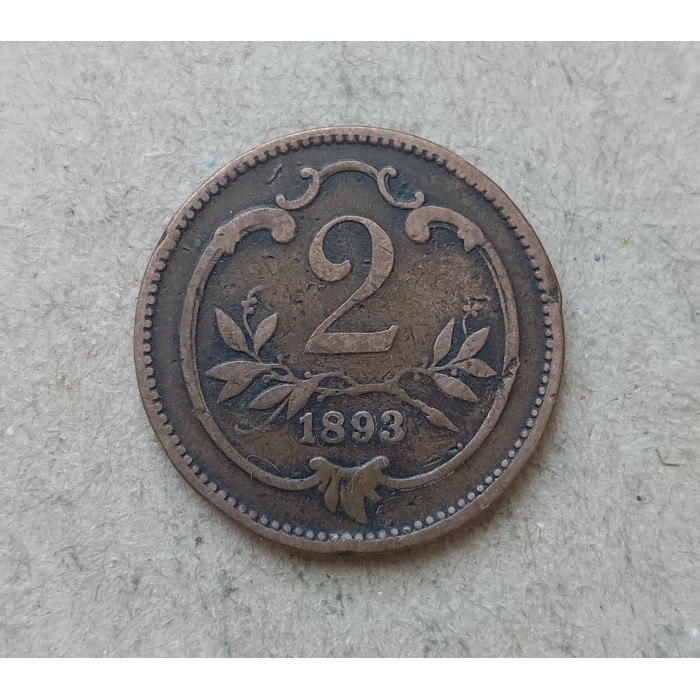 Австрия 2 Геллера 1893 год