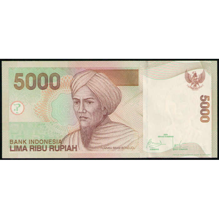 Индонезия 5000 Рупий 2009 год , UNC Индонезия 5000 Рупий 2009 год , UNC