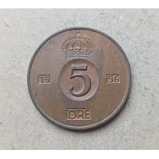 Швеция 5 Эре 1956 год