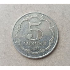 Таджикистан 5 сомони 2022 год