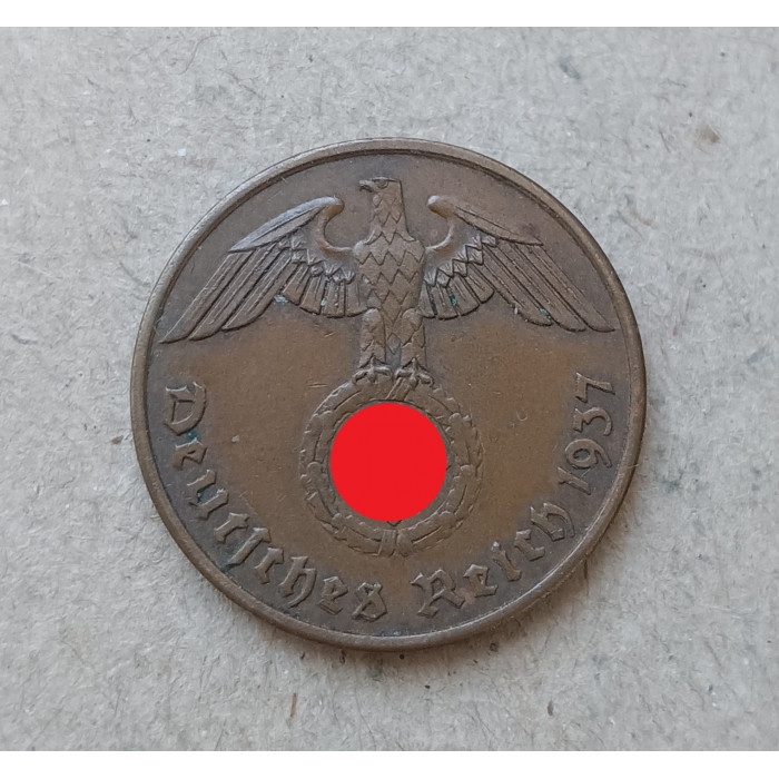 Германия 2 Пфеннига 1937 год , А