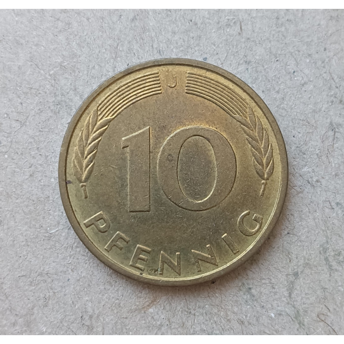Германия , ФРГ 10 Пфеннигов 1994 год , J