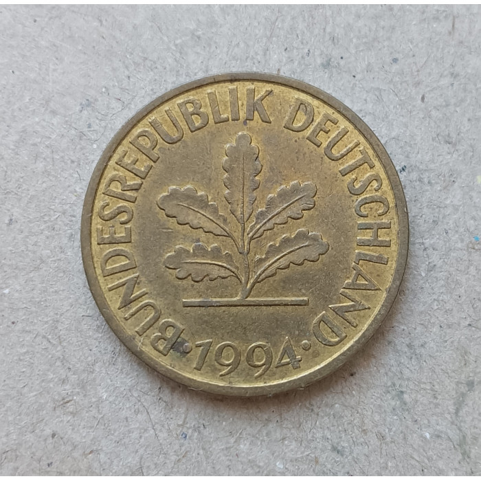 Германия , ФРГ 10 Пфеннигов 1994 год , J