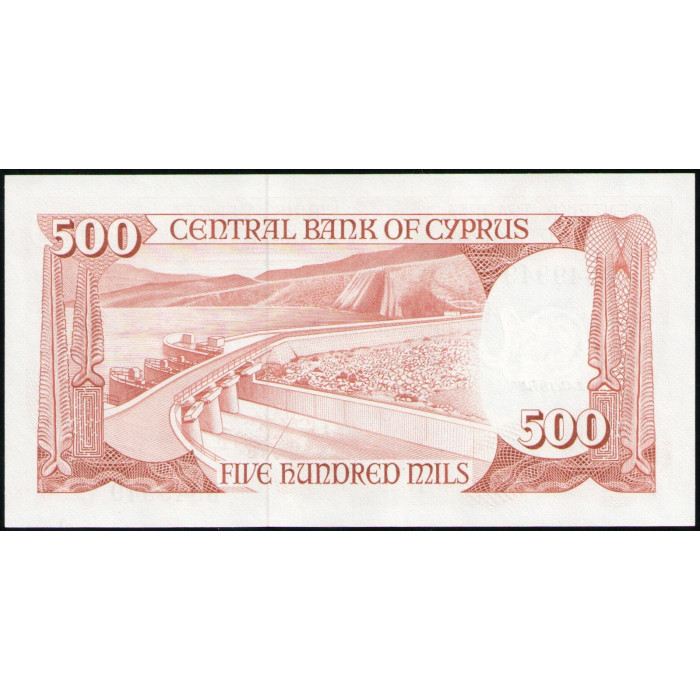Кипр 500 мил 1982 год , UNC Кипр 500 мил 1982 год , UNC