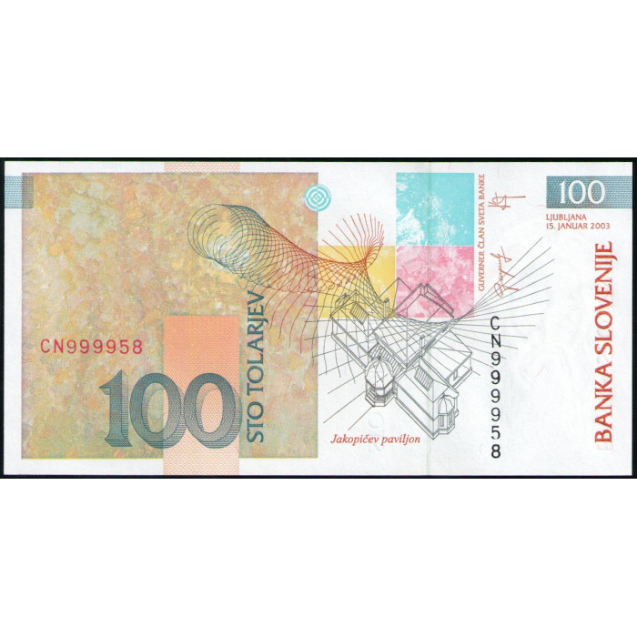 Словения 100 Толаров 2003 год , UNC