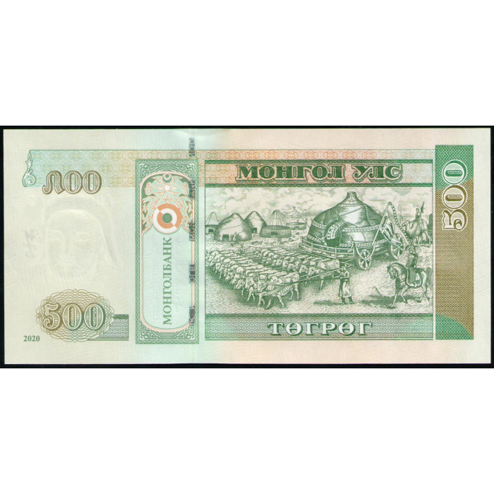 Монголия 500 Тугриков 2020 год, UNC , Чингисхан