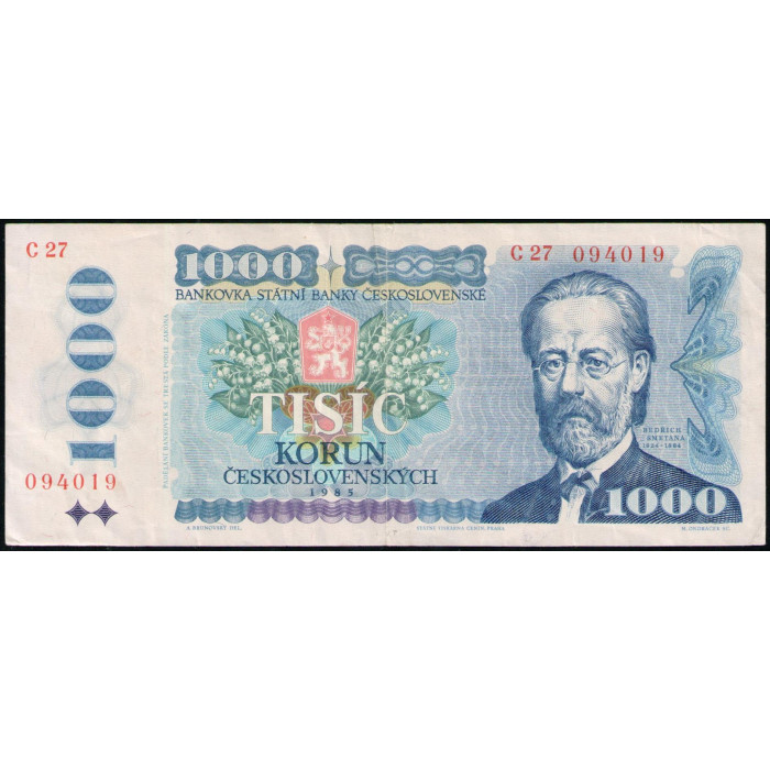 Чехословакия 1000 Крон 1985 год
