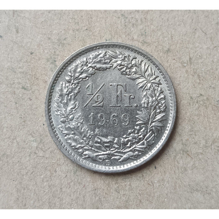 Швейцария 1/2 Франка 1969 год
